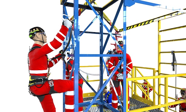  д. Алапурская. АО «Газстройпроект» запустил новый полигон «Альпинист» для тренировок высотных работ